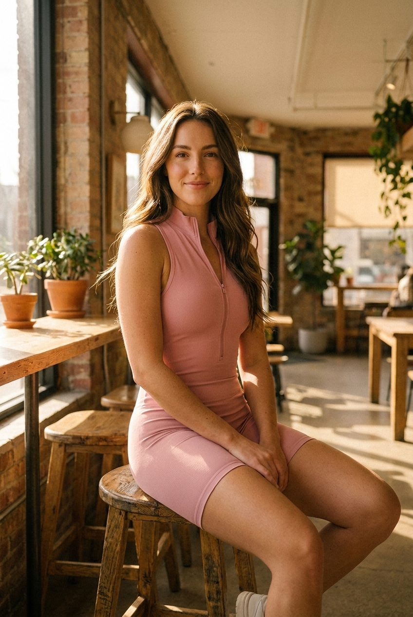 The Zip Unitard — Rose