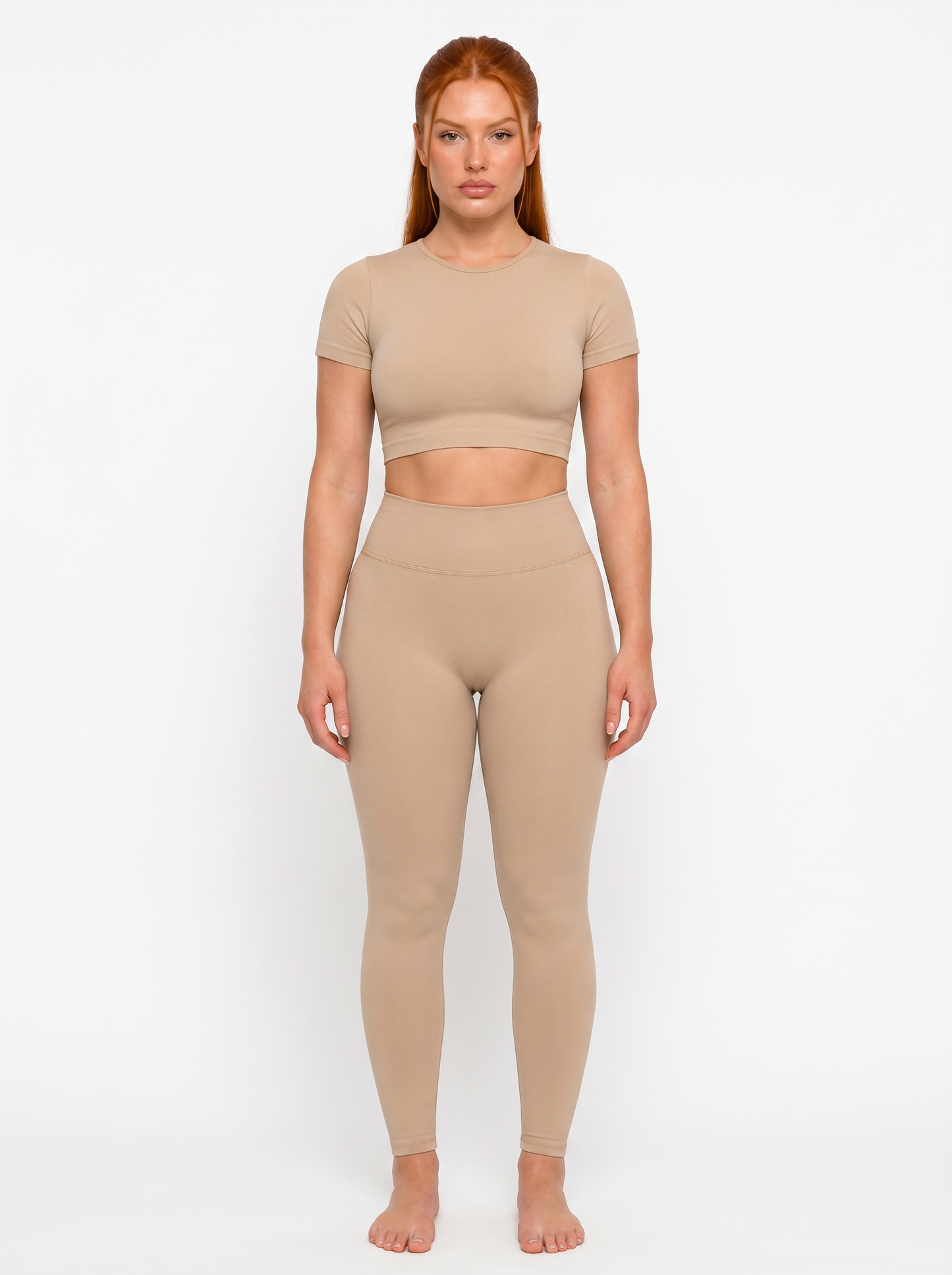 Seamless Flow Set Beige — Front View