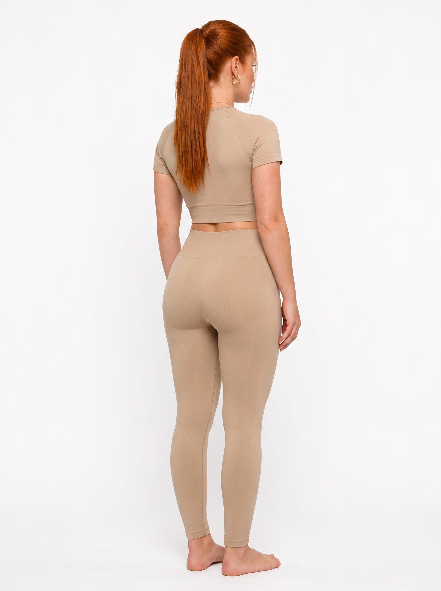 Seamless Flow Set Beige — Back View