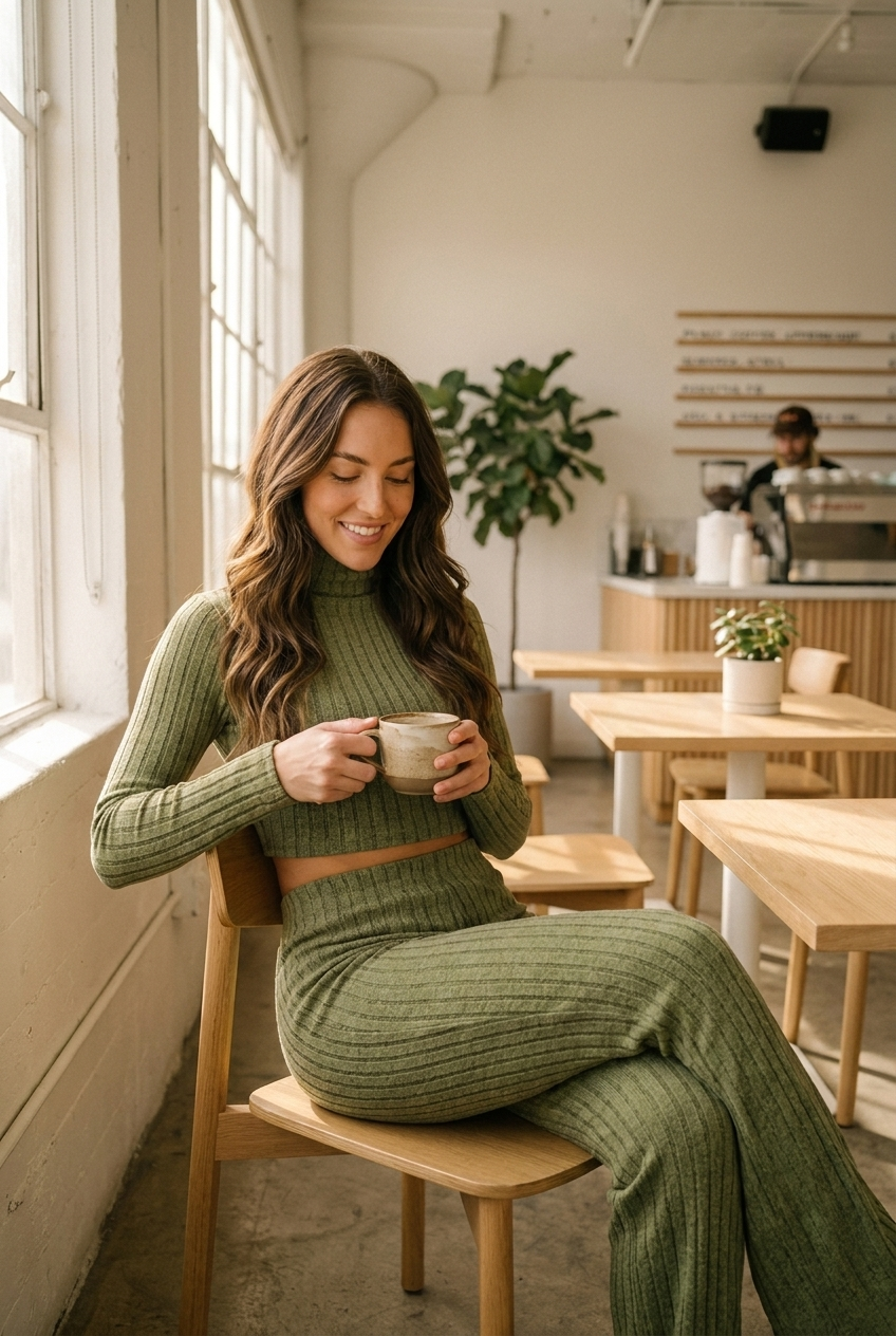 The Ribbed Lounge Set — lifestyle cafe